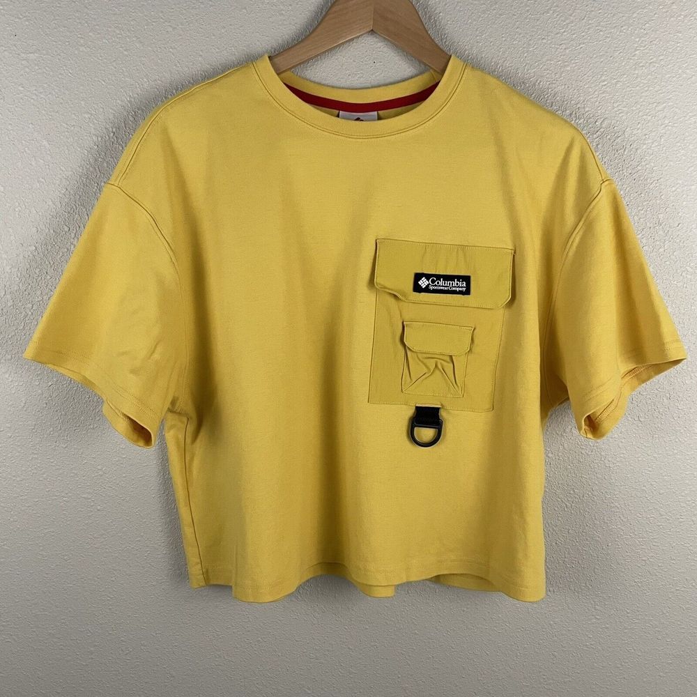 Columbia Yellow Utility Pocket Short Sleeve Top